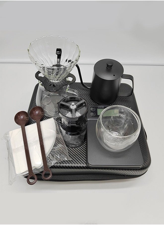 V60 Pour Over Coffee Maker Set With Carry Case Black 600ml