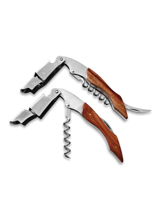 3-Piece Bottle Opener Silver/Brown 12cm