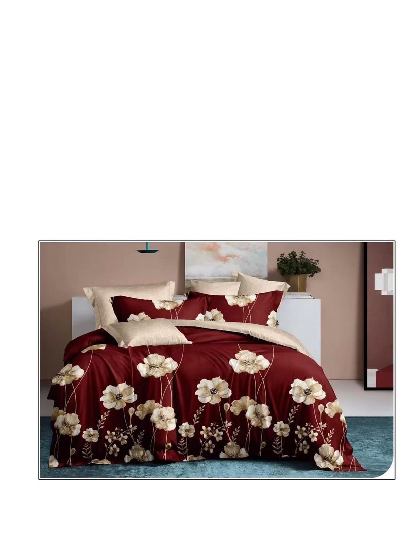 Embrace King Comforter Comforter set 6pcs set glazed cotton King size 1-PC fitted bedsheet 200 * 200cm,1-PCS Comforter 220 * 240 fixed, 4PCS Super Soft Pillowcases