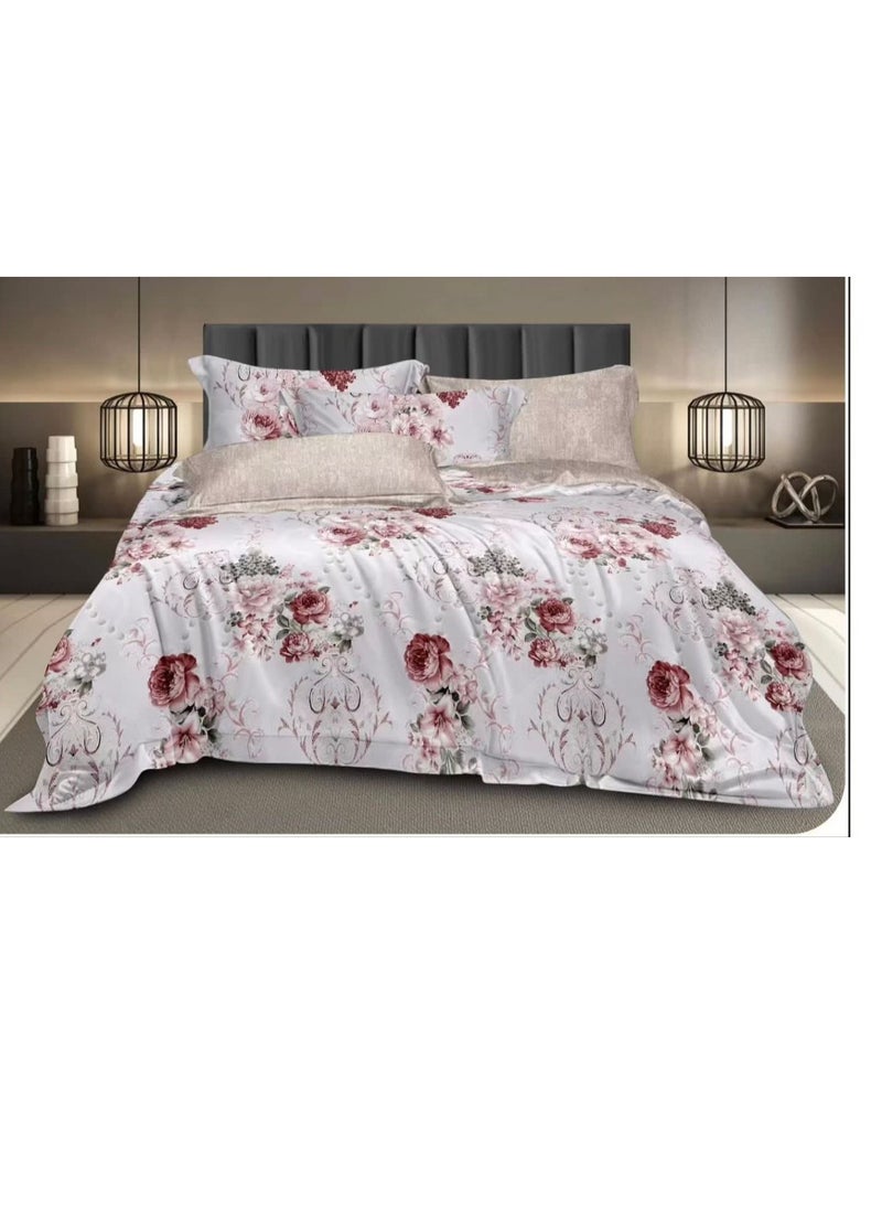 Embrace King Comforter Comforter set 6pcs set glazed cotton King size 1-PC fitted bedsheet 200 * 200cm,1-PCS Comforter 220 * 240 fixed, 4PCS Super Soft Pillowcases