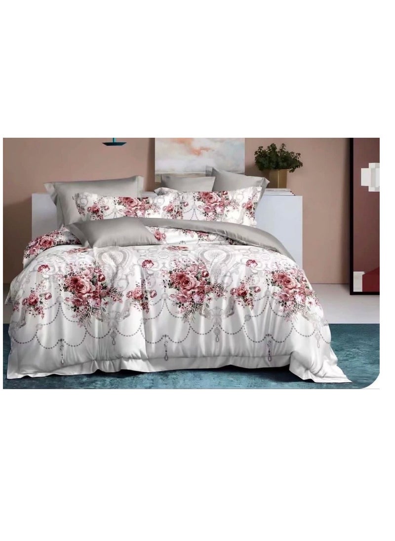 Embrace King Comforter Comforter set 6pcs set glazed cotton King size 1-PC fitted bedsheet 200 * 200cm,1-PCS Comforter 220 * 240 fixed, 4PCS Super Soft Pillowcases