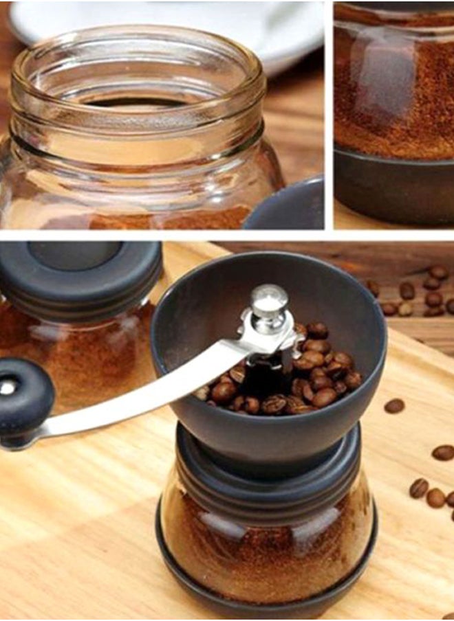 Manual Coffee Grinder With Storage Jar Black/Clear 0.5Liters