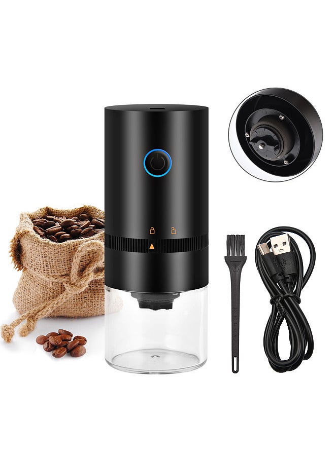 Portable Mini Electric Burr Coffee Grinder, Adjustable Coarse and Fine Grinding, for Home Travel Office Coffee Shop