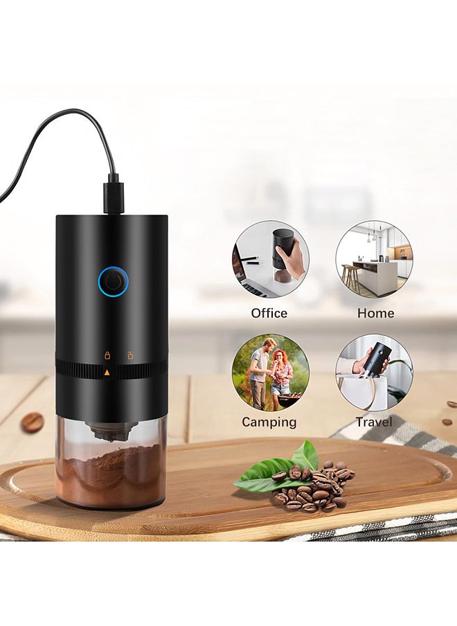 Portable Mini Electric Burr Coffee Grinder, Adjustable Coarse and Fine Grinding, for Home Travel Office Coffee Shop