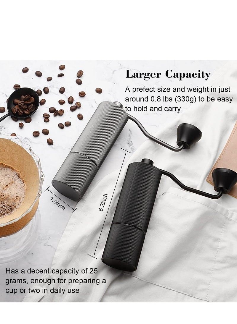 Manual Coffee Grinder With 30-Gear Adjustable Setting,CNC Stainless Steel Tapered Burr And Dual Bearing Positioning For All Coarseness From Espresso To French Press