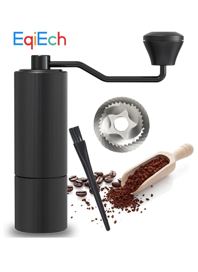 Manual Coffee Grinder With 30-Gear Adjustable Setting,CNC Stainless Steel Tapered Burr And Dual Bearing Positioning For All Coarseness From Espresso To French Press