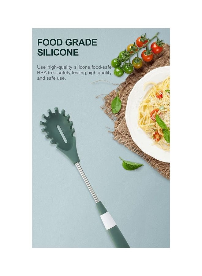 Stainless Steel Inner Core Pasta Spoon Fork Green/White