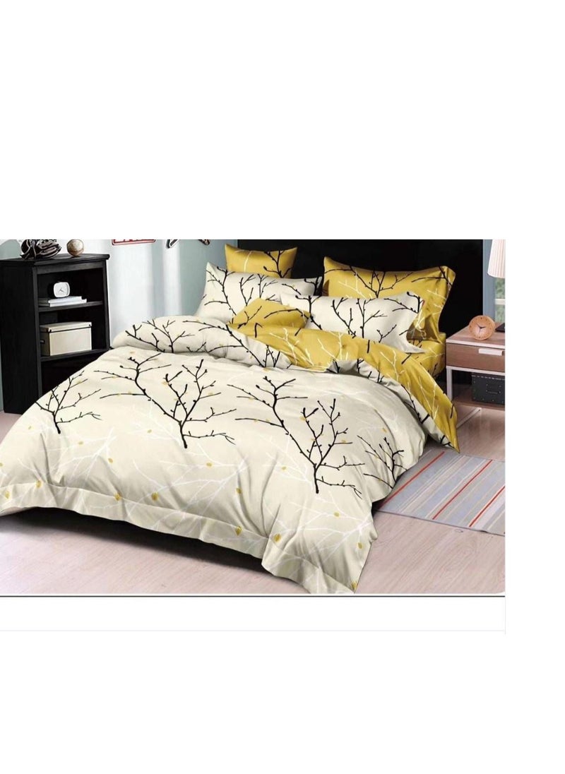 6Pcs Luxurious King size Comforter Set with Elegant Damask Pattern- 220*240cm