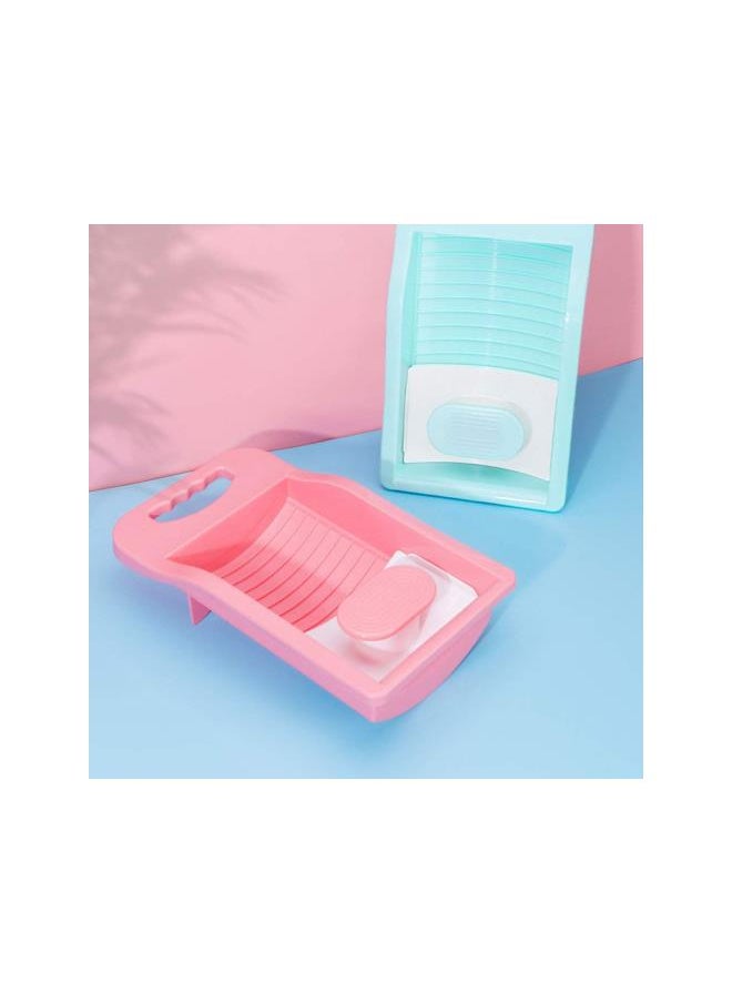 Mini Hand Wash Board, Wash Board Plastic Washing Board Household for Students Clothes Clean Laundry ( Pink )