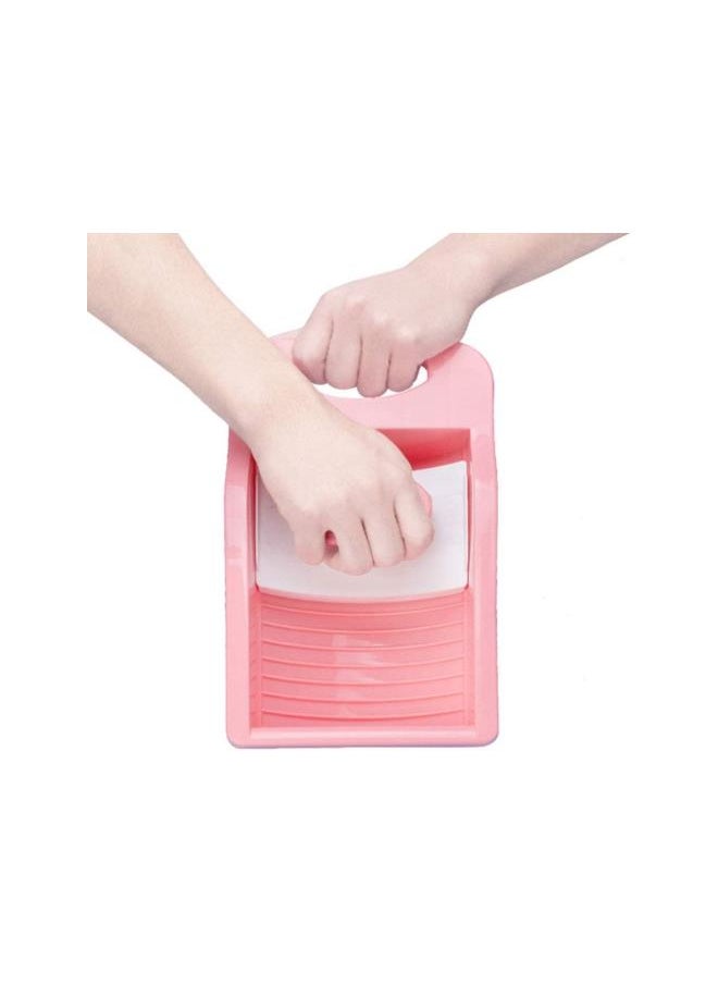 Mini Hand Wash Board, Wash Board Plastic Washing Board Household for Students Clothes Clean Laundry ( Pink )