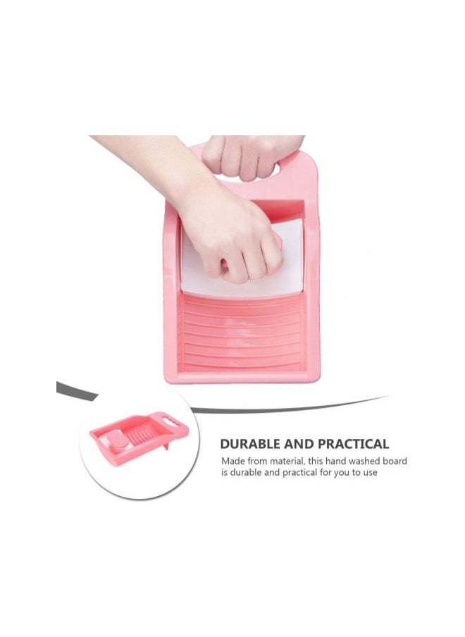Mini Hand Wash Board, Wash Board Plastic Washing Board Household for Students Clothes Clean Laundry ( Pink )