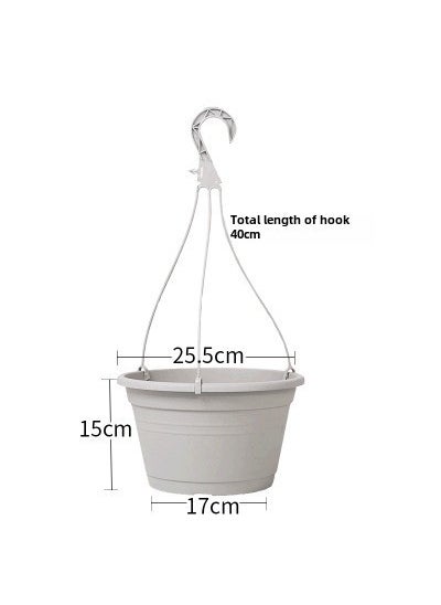 1 x 5 pcs Global Gallon Hanging Planter 255 Resin Pot Hollom 255 beige