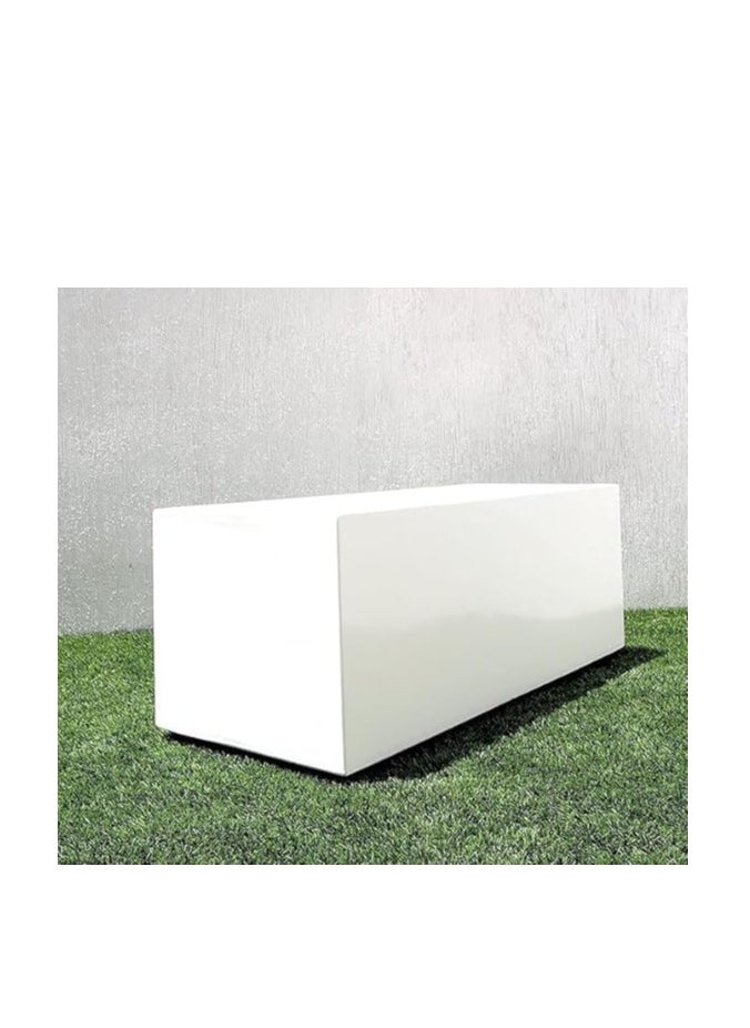 GRP Fiberglass Rectangular Long Pot 90x30x30cm (LWH) for Plants and Flower White Color Pots for indoor and Outdoor