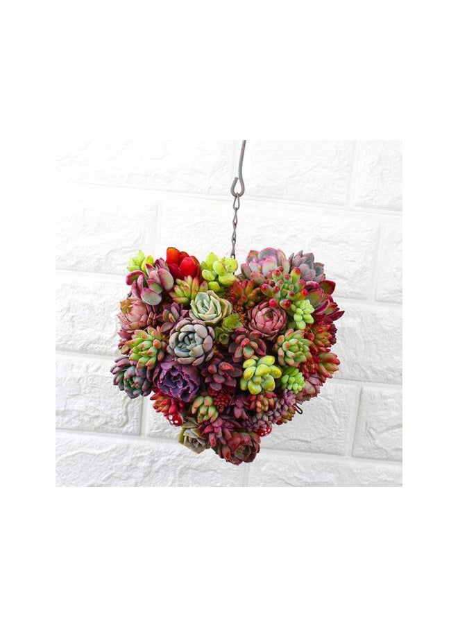 Decorative Hanging Planter Air Plant Holder Basket Rustic Metal Iron Wire Heart Shape Flower Pot Flower Wreath Frame for Wedding Party Decoration 16x18cm