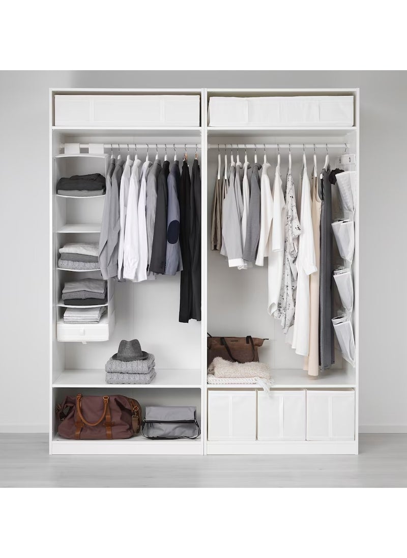 Clothes Storage,Small wardrobe, Organizer with 6 Compartments, White 35x45x125 cm