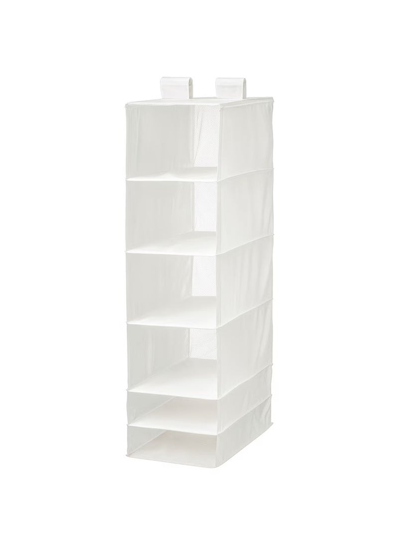 Clothes Storage,Small wardrobe, Organizer with 6 Compartments, White 35x45x125 cm