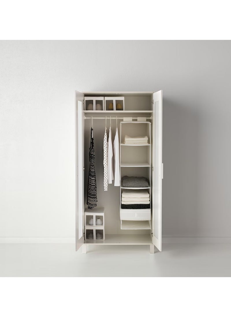 Clothes Storage,Small wardrobe, Organizer with 6 Compartments, White 35x45x125 cm