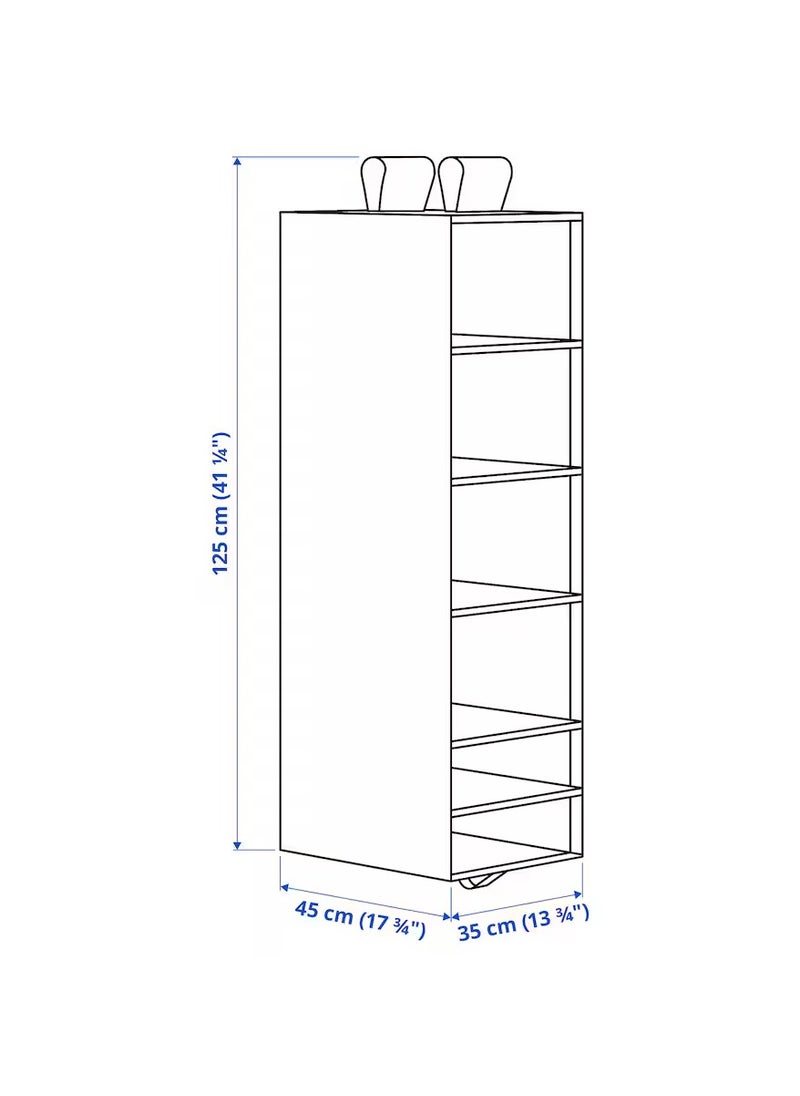 Clothes Storage,Small wardrobe, Organizer with 6 Compartments, White 35x45x125 cm