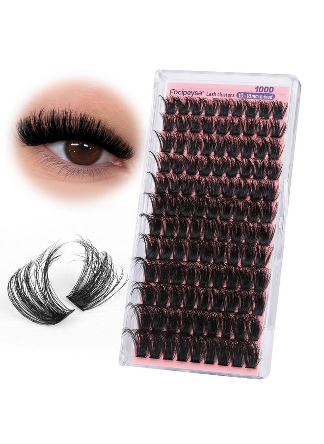 Fluffy Lash Clusters 100D Eyelash Clusters 10-18Mm Fluffy Volume Individual Lashes D Curl Cluster Eyelash Extensions Diy Lash Extension For Beginners