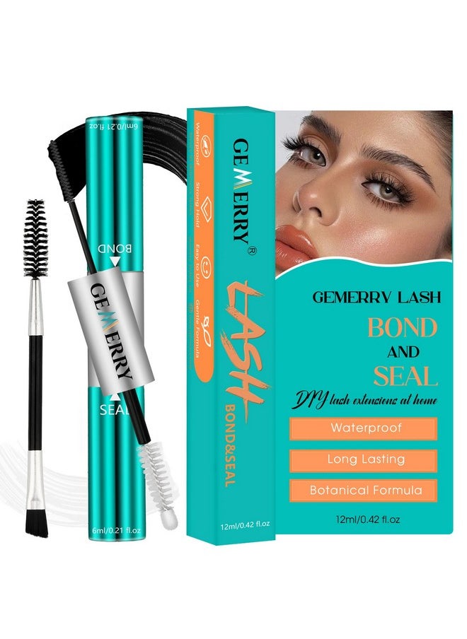 Lash Bond And Seal Waterproof 12Ml Bond And Seal Lash Glue For Lash Clusters Bond And Seal Long Lasting For 72-96 Hours Lash Cluster Glue Mascara Eyelash Glue For Self Use At Home