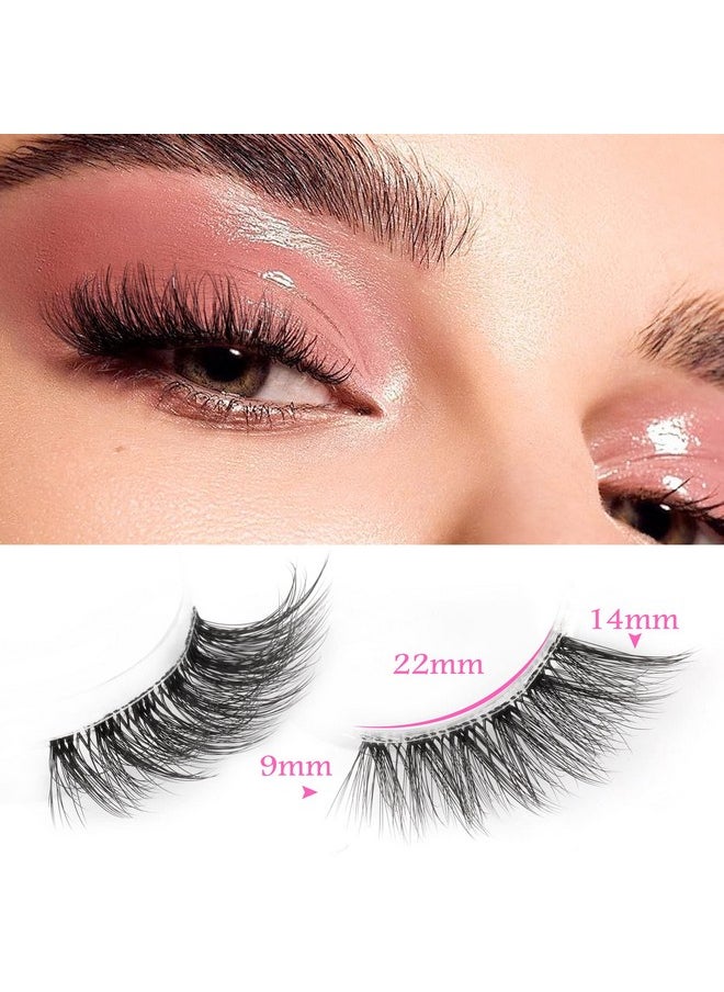 Hes Natural Look Wispy Curly Cat Eye Cluster Lashes Fluffy 14 Mm Clear Band Accent Short False Eyelashes That Look Like Extensions 10 Pairs By Fanxiton