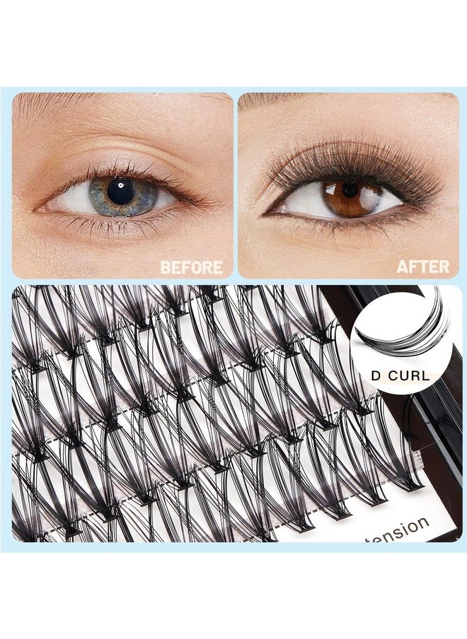 200Pcs 20Roots Individual False Lashes Mixed 8-10-12-14Mm/9-11-13-15Mm/10-12-14-16Mm/16-18Mm/18-20Mm 0.07 Thickness Natural Cluster Lashes Makeup Volume Eye Lashes Extensions (16+18Mm)