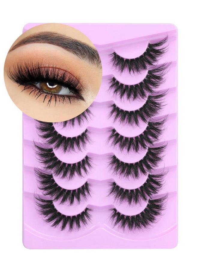 Ashe Clear Band Fox Eye Lashes Faux Mink Eyelashes Wispy False Eyelashes Cat Eye Lashes 3D Volume Strip Lashes Pack By Kiromiro