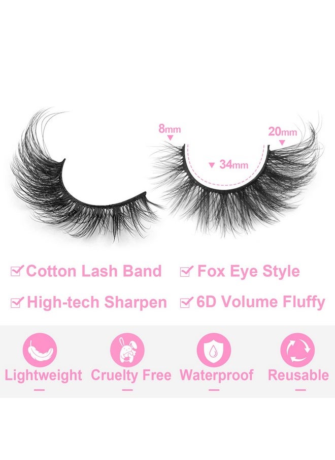 Shes Natural Look Fluffy Faux Mink Eyelashes Wispy Fox Eye Lashes That Look Like Extensions 3D Mink Lashes Natural Strip Lashes Pack By Kiromiro