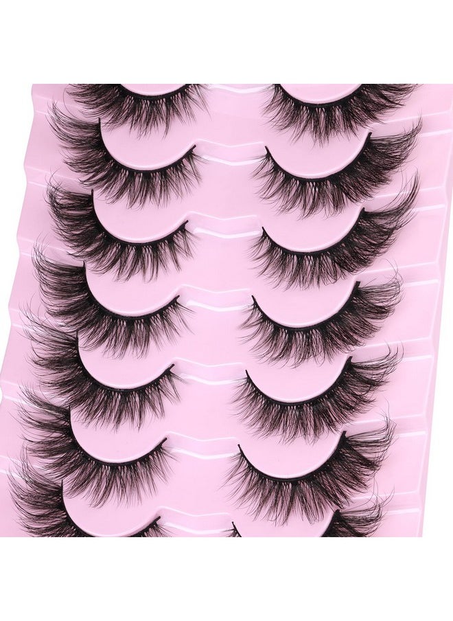 Shes Natural Look Fluffy Faux Mink Eyelashes Wispy Fox Eye Lashes That Look Like Extensions 3D Mink Lashes Natural Strip Lashes Pack By Kiromiro