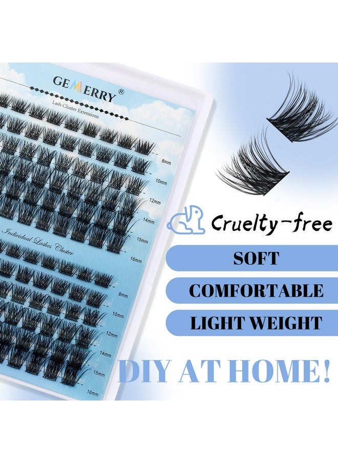 Lash Clusters 120 Cluster Lashes Individual Lashes Eyelash Clusters Lash Extension D Curl Lashes Mixed Tray 8-16Mm Cat Eye Diy Eyelash Extensions（C09-0.07D, Mix8-16）