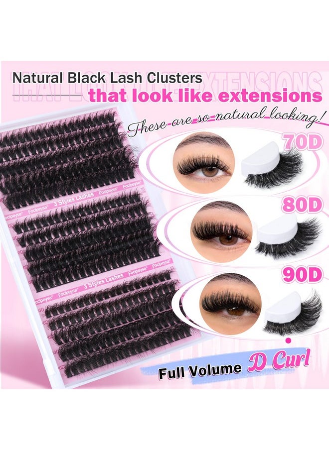 Sh Extension Mink Thick Cluster Eyelash Extensions 10-18Mm Lash Clusters Individual Lash Extensions Diy Clusters Lashes Extension At Home By Focipeysa (300Pcs-70P+80P+90P 10-18Mm)