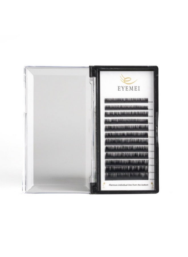 H Extensions 0.18 D Curl Natural Faux Mink Eyelash Extensions Individual Lashes Extension 12Mm Tray Salon Use By Eyemei