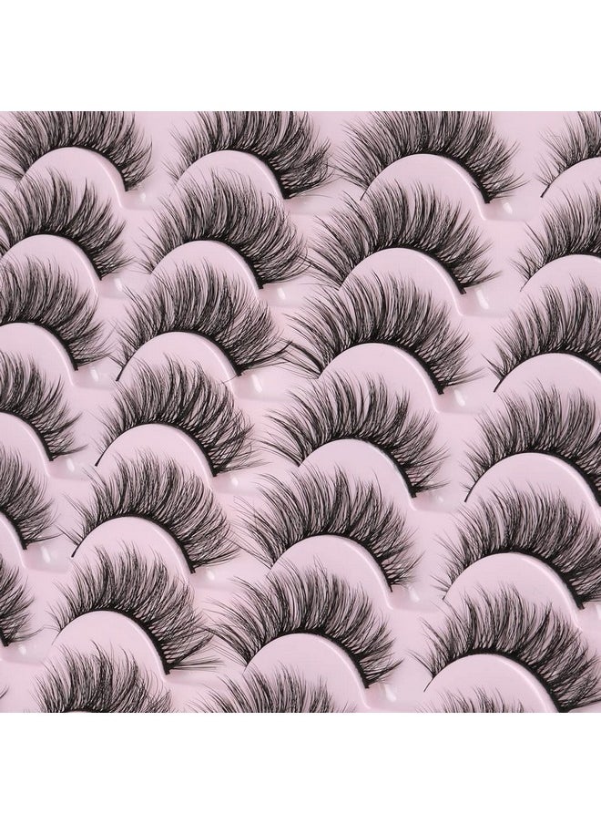 Elashes 14Mm Faux 3D Mink Lashes Natural Look Fluffy Cat Eye Wispy Lashes Pack By Kiromiro, 14 Pairs