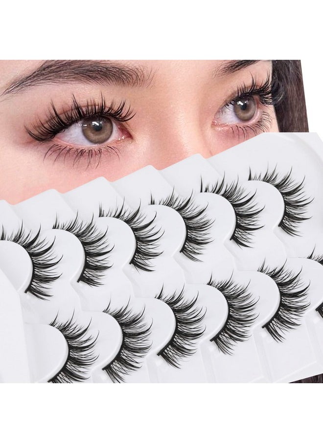 Lashes Manga Lashes Japanese Anime Cosplay Eyelashes Wispy Faux Mink Lashes 15Mm Natural Lashes Pack By Focipeysa