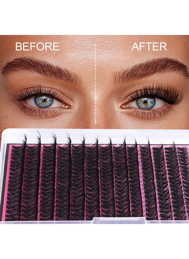 Lash Clusters 280 Pcs Wispy Lash Clusters D Curl 8-18 Mm Mix Volume Thick Eyelash Clusters 50D Long Individual Eyelash Diy Lash Extensions At Home(0.07D 50D)