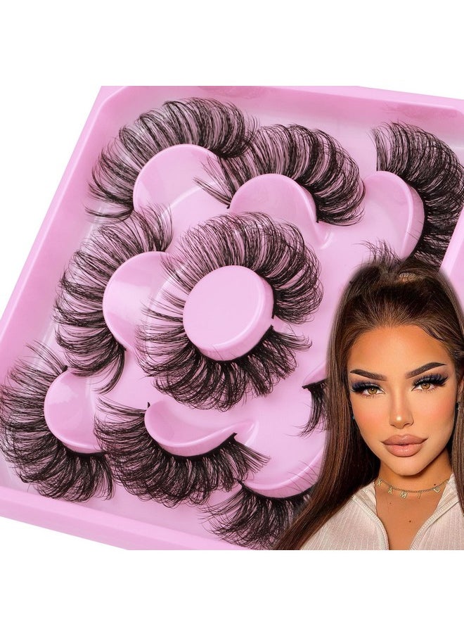 Lashes Mink Fluffy Wispy False Eyelashes 20Mm Dramatic Faux Mink Eyelashes D Curl Long Fake Lashes Pack Look Like Extension