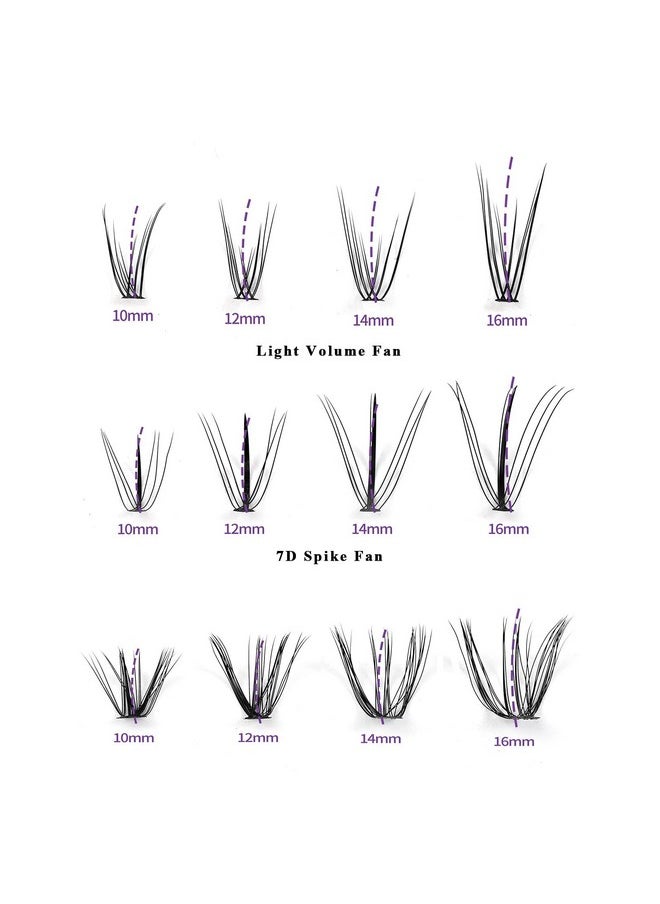 Lash Clusters With Bottom Lashes, 320Pcs D Curl Lash Clusters Wispy Multi-Type 7D Spike Fan Eyelash Clusters Mixed 10-16Mm 20D Individual Lashes Natural For Diy Lash Extensions At Home