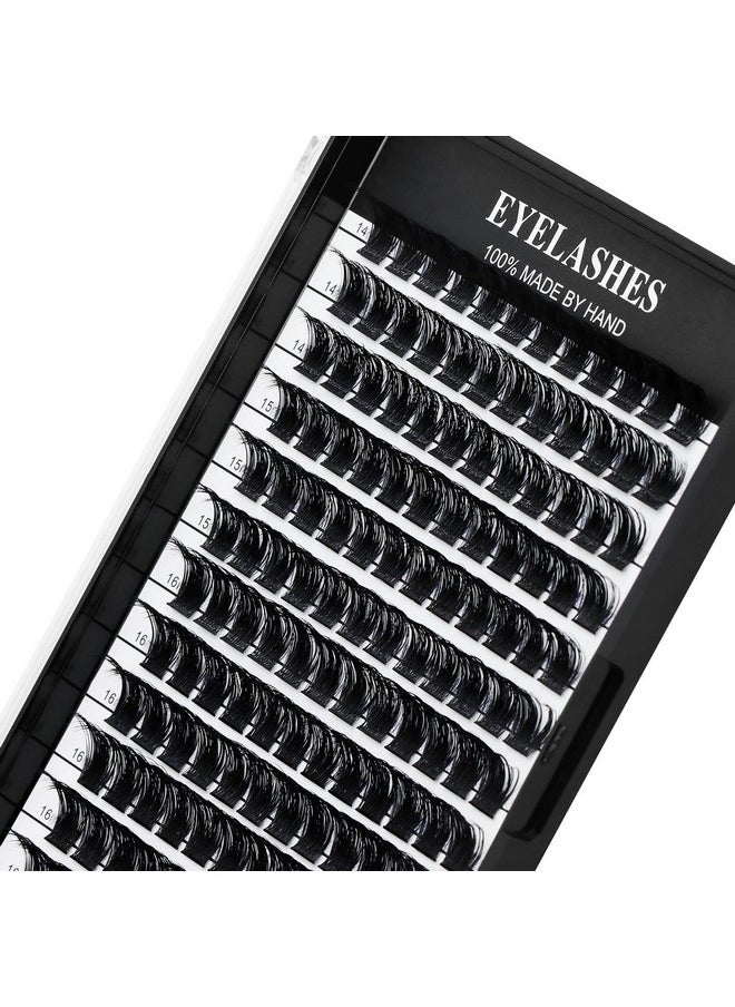 Mixed 8-12-14-16Mm/8-10-12-14Mm/10-12-14-16Mm/14-15-16Mm Wide Stem Individual False Eyelashes Soft Lightweight Volume Eyelashes Extensions Makeup Cluster Lashes (Mixed 14-15-16Mm)