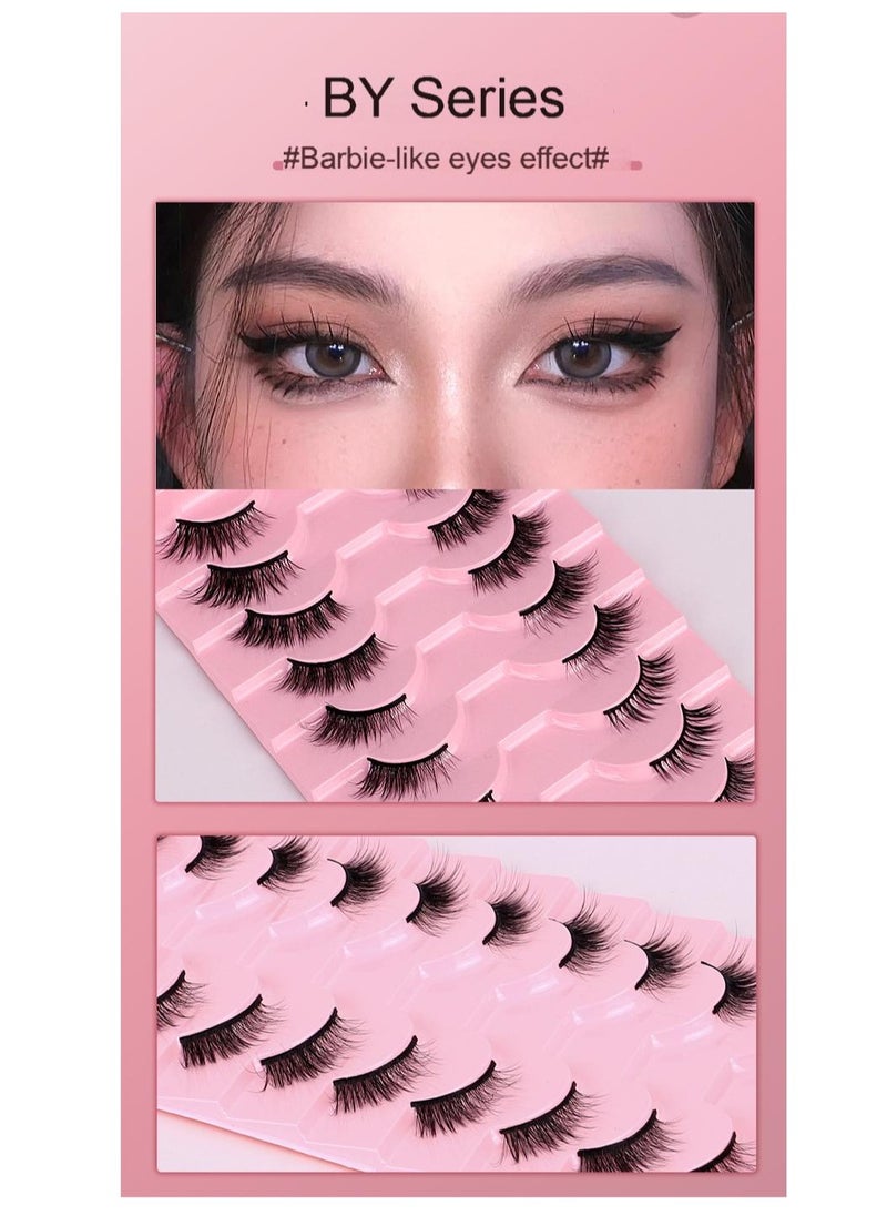 Half-eye Series 10-pairs nutrual false eyelashes for dating and daily makeup BY-02