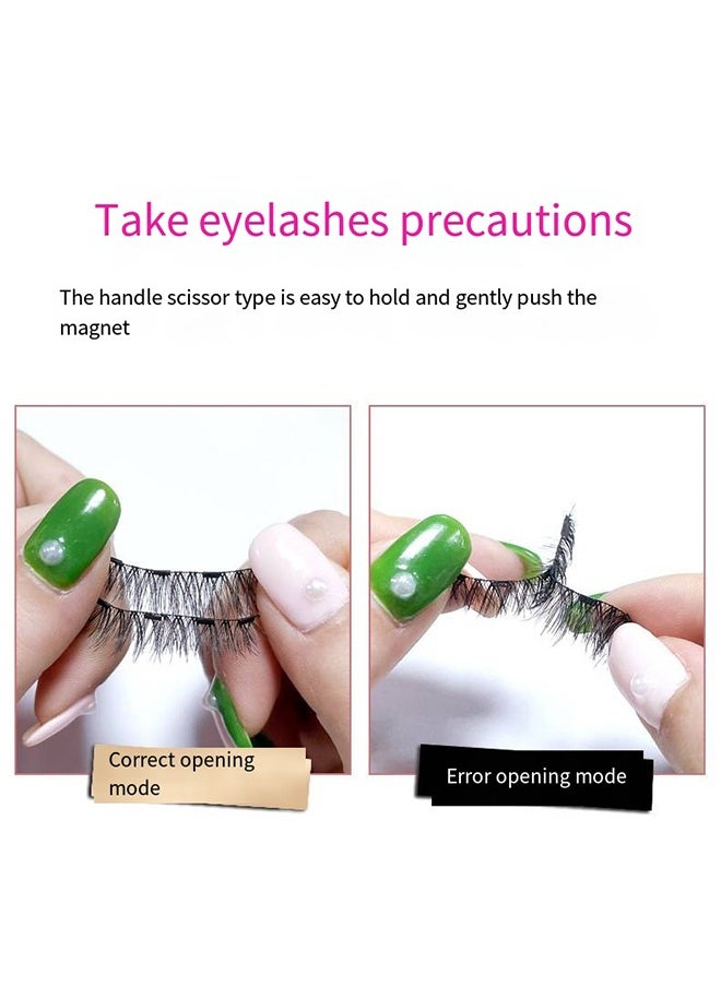 Magnetic Eyelashes without Eyeliner,3D Dual Magnetic Eyelashes Reusable Magnetic False Eyelashes with Tweezers No Glue Long-Lasting Waterproof Natural Look & Easy to Wear for Women