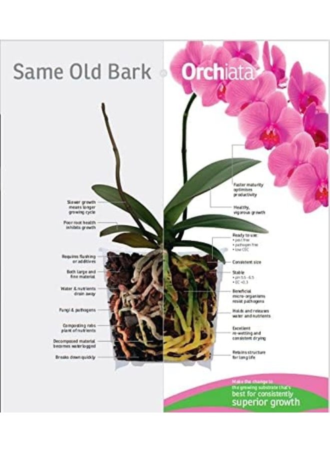 Absolute Unlimited Orchiata Orchid Bark, 100% Pure New Zealand Potting Mix - Classic 1/4In To 3/9In - For Superior Aeration, Flowering For Phalaenopsis, Vanda, Cattleya And Houseplant Orchids