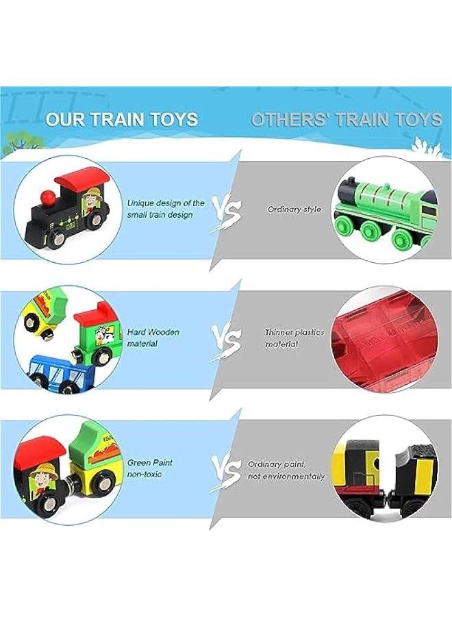 13 PCS Magnetic Wooden Train Sets With Storage Box- Wooden Train Set for Toddlers for Toddlers Kids Boys and Girls, Compatible with Train Set Tracks