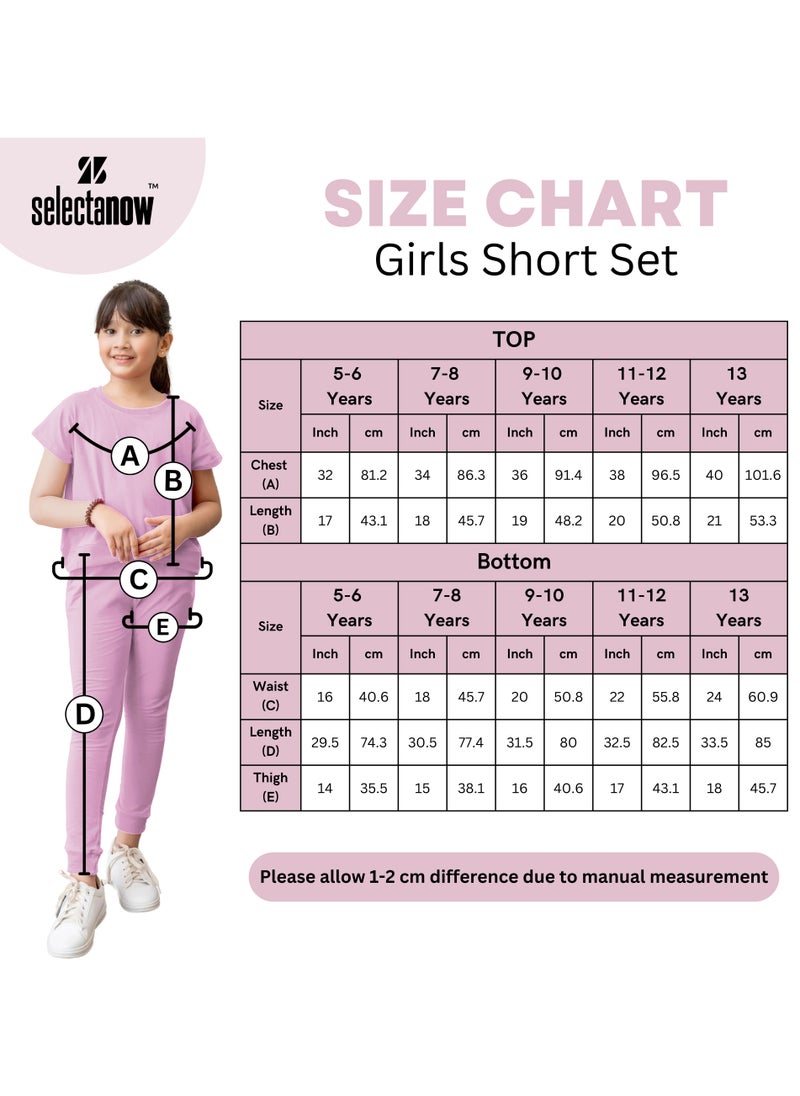 Kids Girls Yellow T-Shirt Top & Legging Set Soft Stretchable Cotton Casual Outfit Comfortable & Stylish Everyday Wear Co-Ord Set