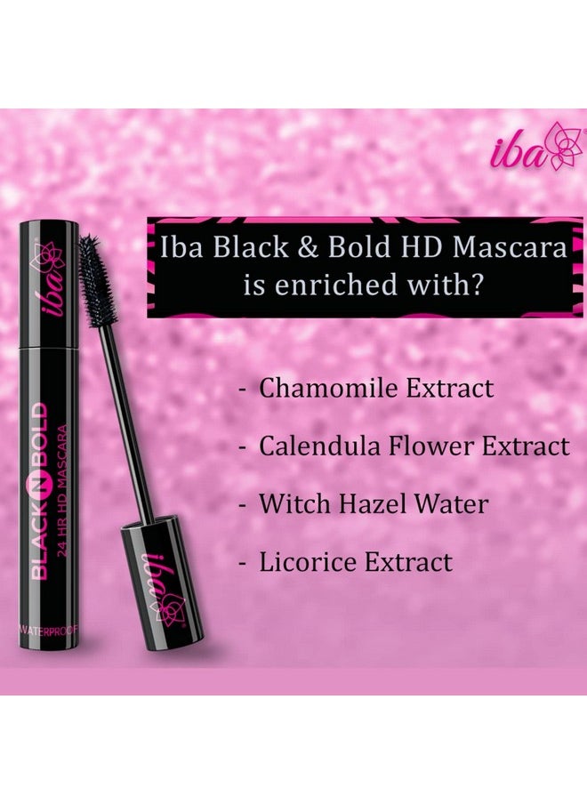 Black N Bold 24 Hr Hd Mascara, Black, 8 Ml L Waterproof, Lengthening, Curling, Volumising L 100% Vegan & Cruelty Free