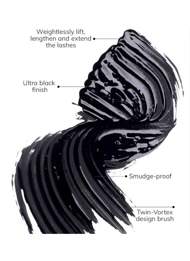 Mascara Infinilash, Ultra Black Finish, Weightless Length, Twin-Vortex Design Brush 0.33 Fl Oz