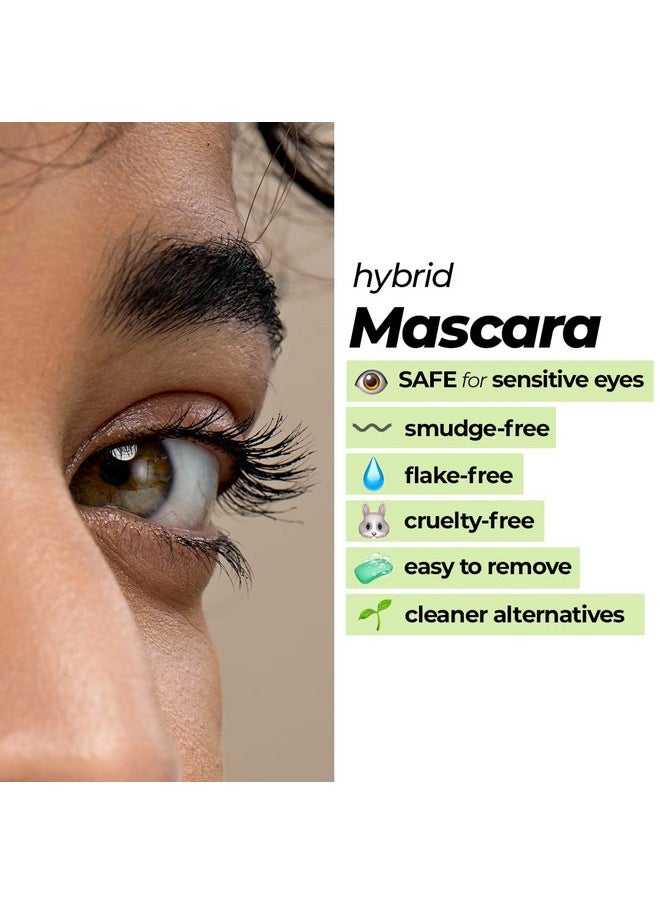 Mascara Black, Natural, Non-Toxic, Long-Lasting, Waterproof, Full-Lift, Eye Makeup, Safe And Non-Irritating Formula For Sensitive Eyes, Cruelty-Free, Paraben Free - Black, 6.5Ml