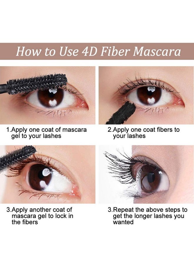 4D Silk Fiber Lash Mascara- Waterproof Mascara Black Volume And Length, Easily To Create Amazing Lashes For Thicker, Long Lasting And Curly Eyelashes