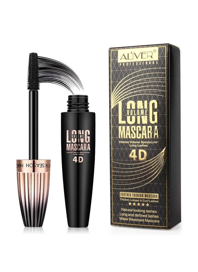 4D Silk Fiber Lash Mascara- Waterproof Mascara Black Volume And Length, Easily To Create Amazing Lashes For Thicker, Long Lasting And Curly Eyelashes