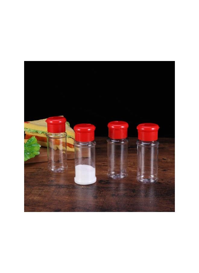 Plastic Spice Jar with Shaker Lids 24pcs Salt Pepper Shakers Seasoning Jar Barbecue Condiment Jar Bottles Cruet Container,Perfect for Storing Spice, Herbs and Powders(Red)