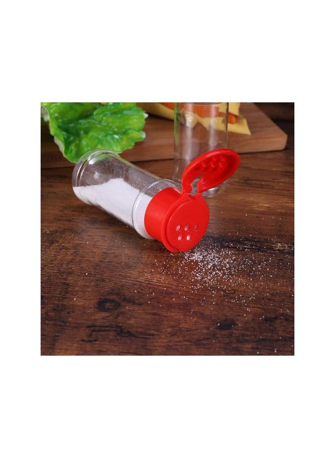 Plastic Spice Jar with Shaker Lids 24pcs Salt Pepper Shakers Seasoning Jar Barbecue Condiment Jar Bottles Cruet Container,Perfect for Storing Spice, Herbs and Powders(Red)